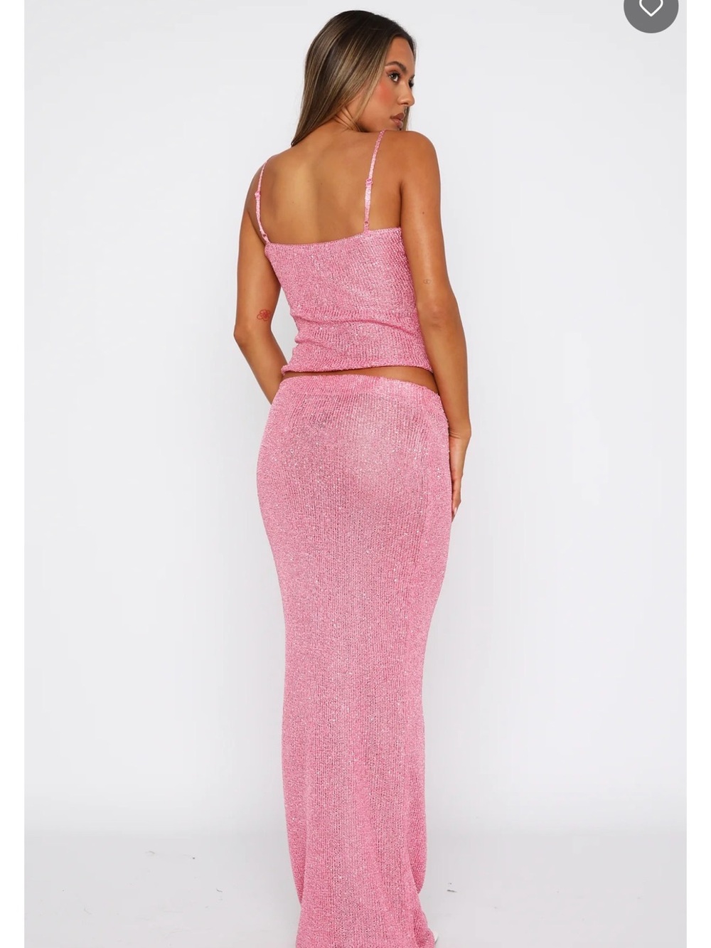 White Fox Boutique Pink Sparkle Maxi Skirt